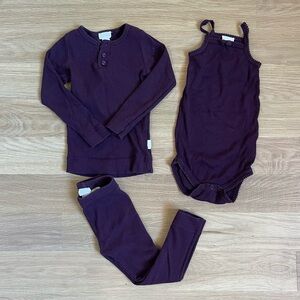 Jamie Kay Bundle of Fig Ribbed Organic Cotton Modal